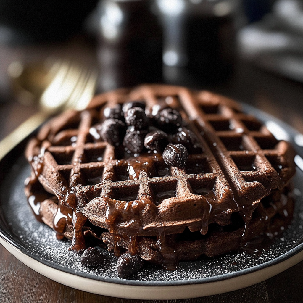 Recipe preparation for Chocolate Waffles