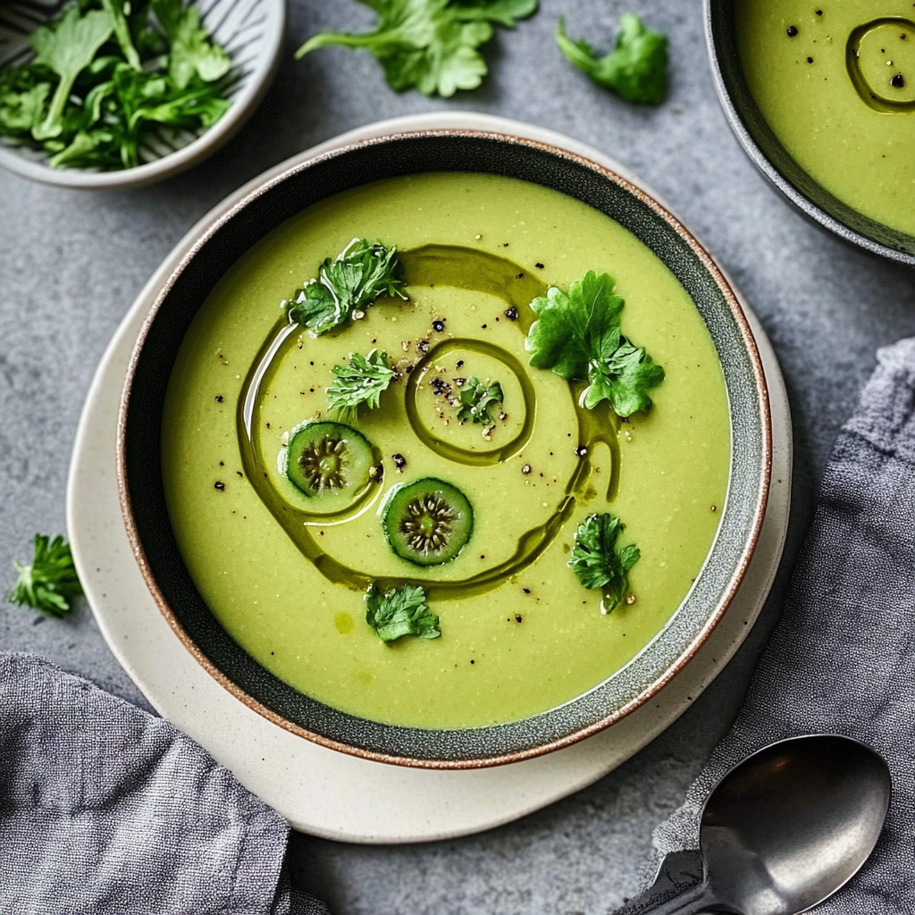 Recipe preparation for Cream of Fiddleheads Soup