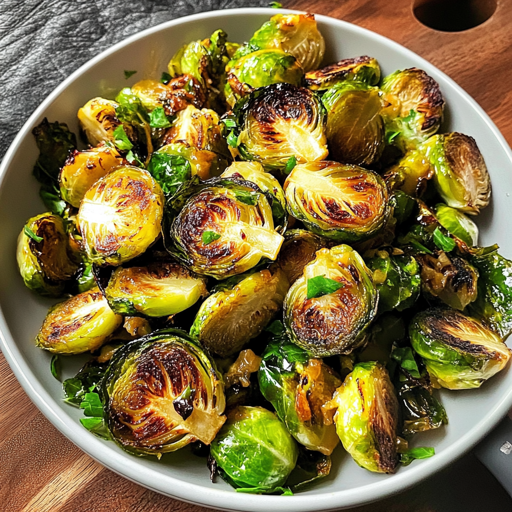 Recipe preparation for Honey-Lemon Brussels Sprouts