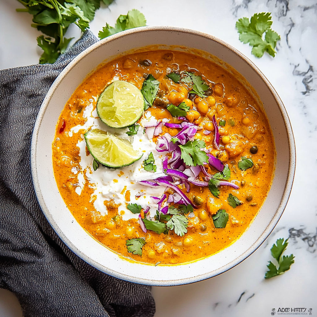 Recipe preparation for Coconut Lime Lentil Curry