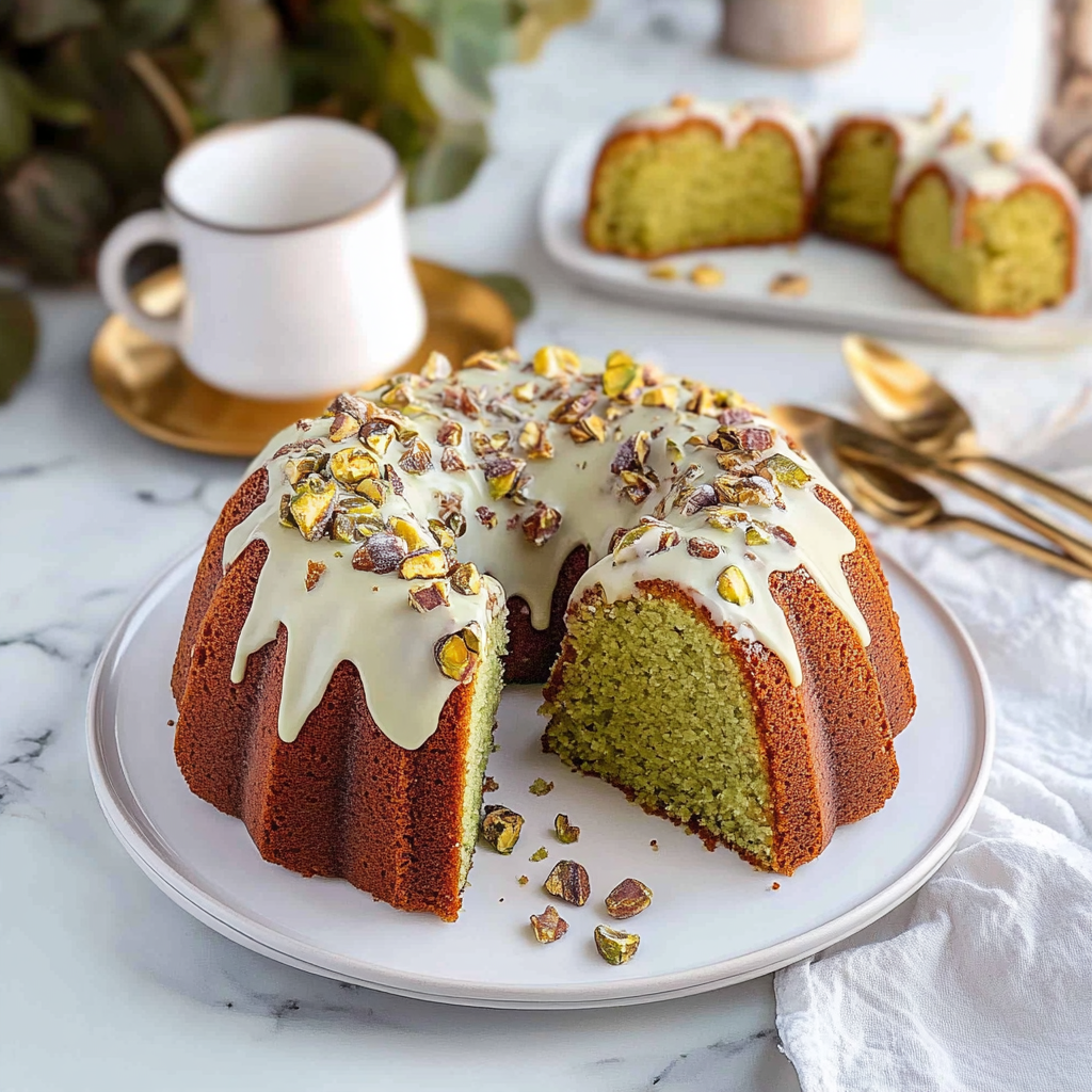 Recipe preparation for Pistachio Bundt Cake