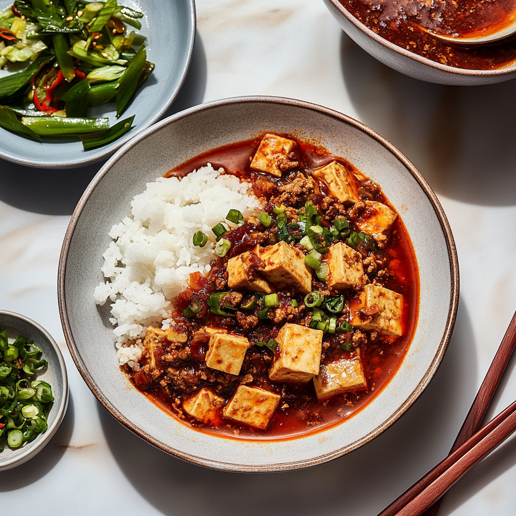 Recipe preparation for Mapo Tofu
