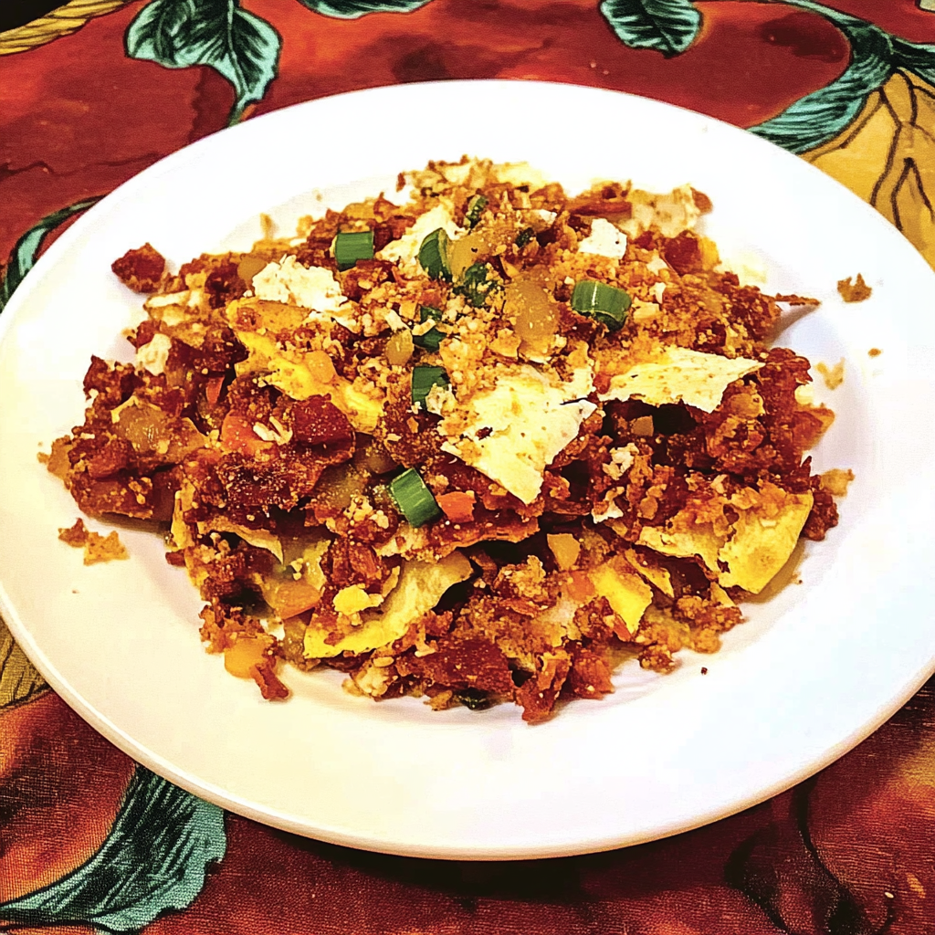 Recipe preparation for Migas with Chorizo