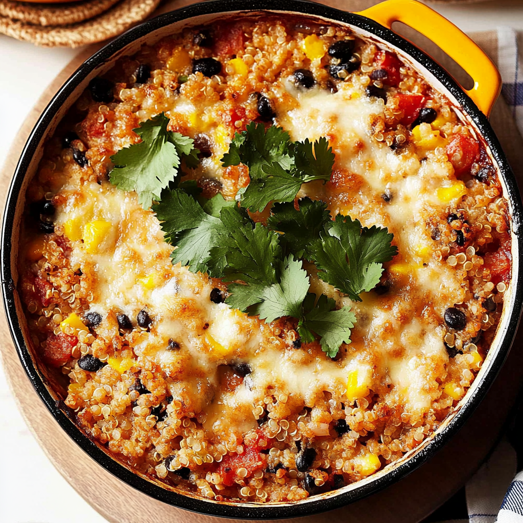 Recipe preparation for Black Bean Quinoa Casserole