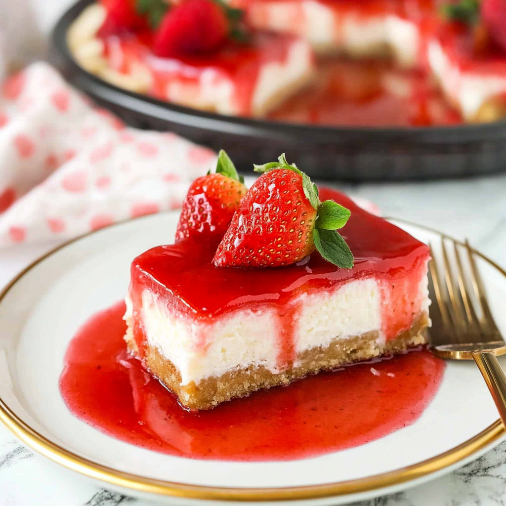 Recipe preparation for Triple Strawberry Cheesecake