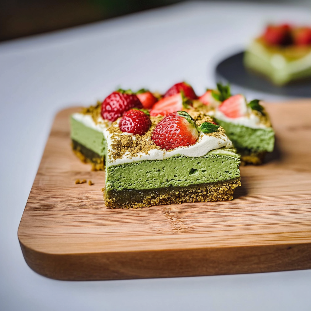 Recipe preparation for Matcha Strawberry Mochi Brownies