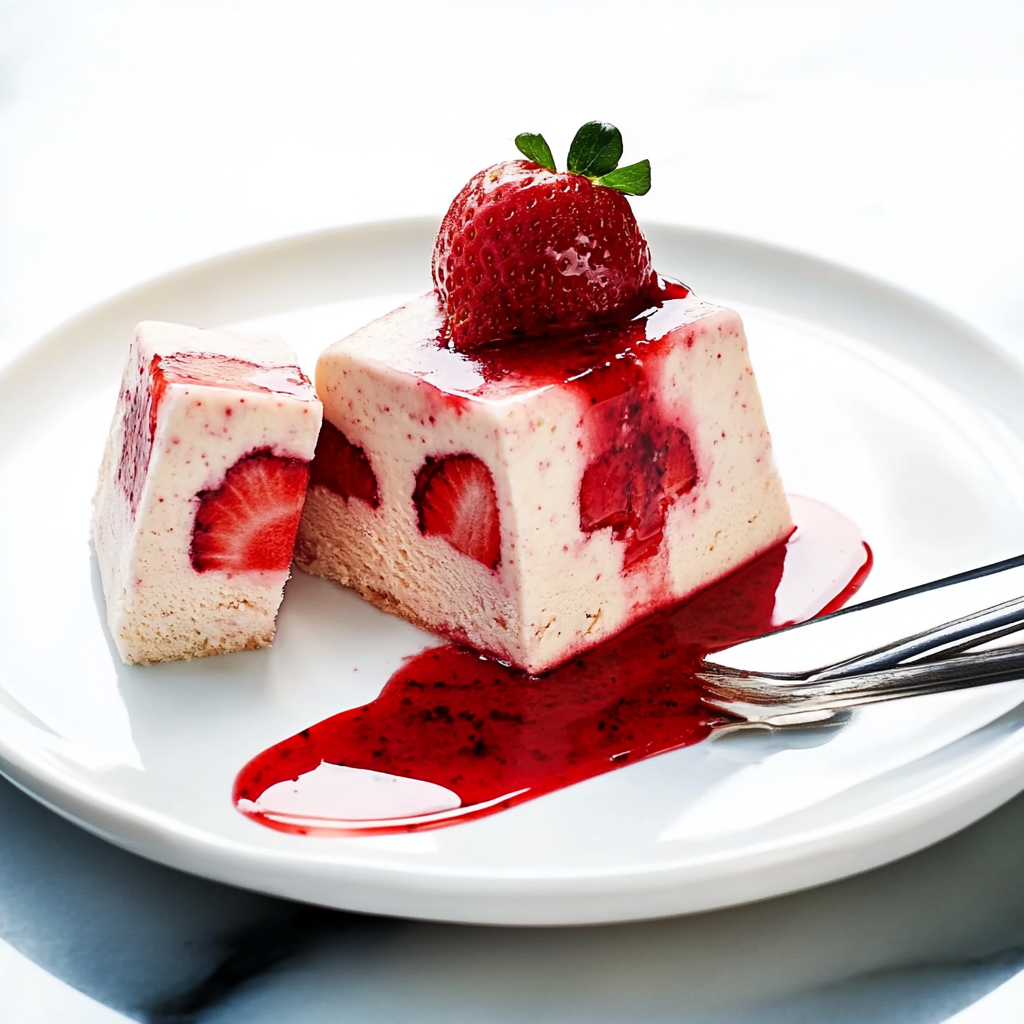 Recipe preparation for Strawberries and Cream Semifreddo