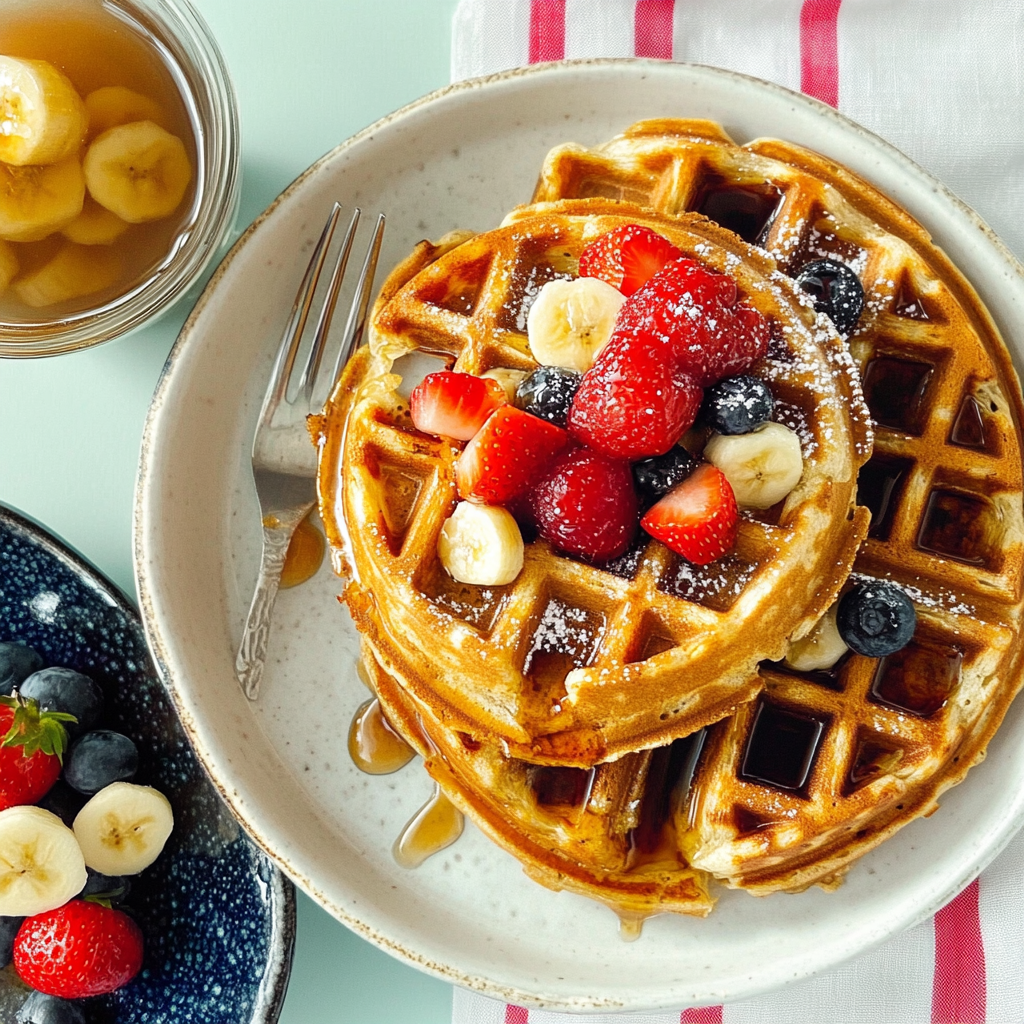 Recipe preparation for Power Waffles & Fruit