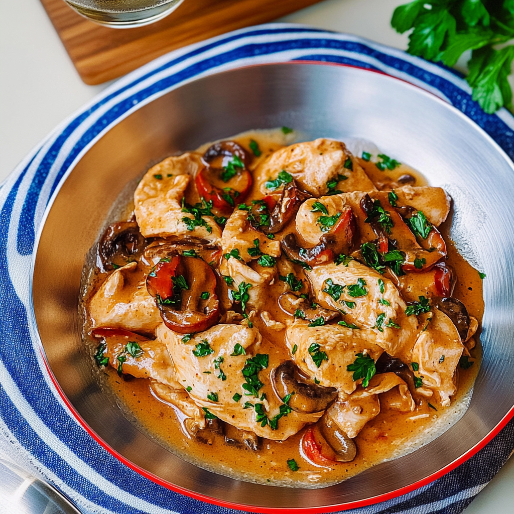 Recipe preparation for Speedy Chicken Stroganoff