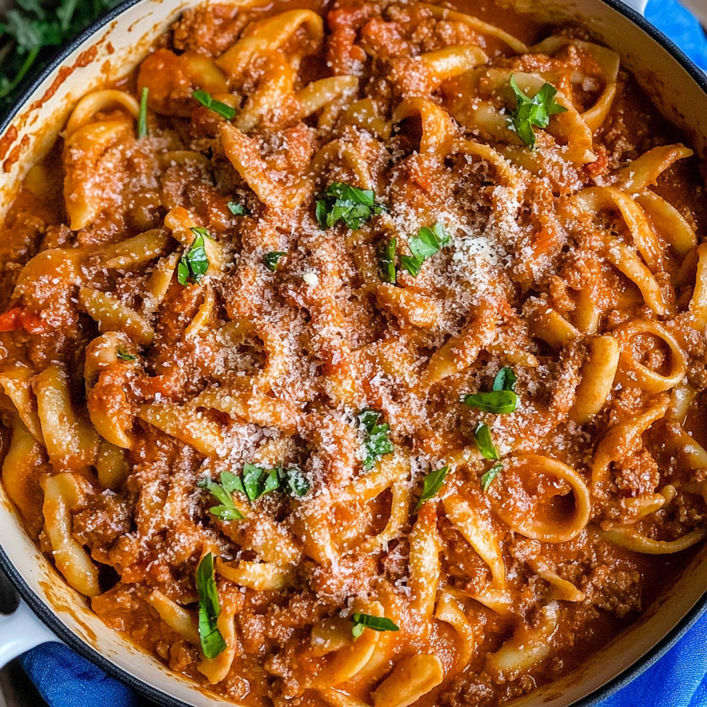 Recipe preparation for Spicy Ceamy Bolognese